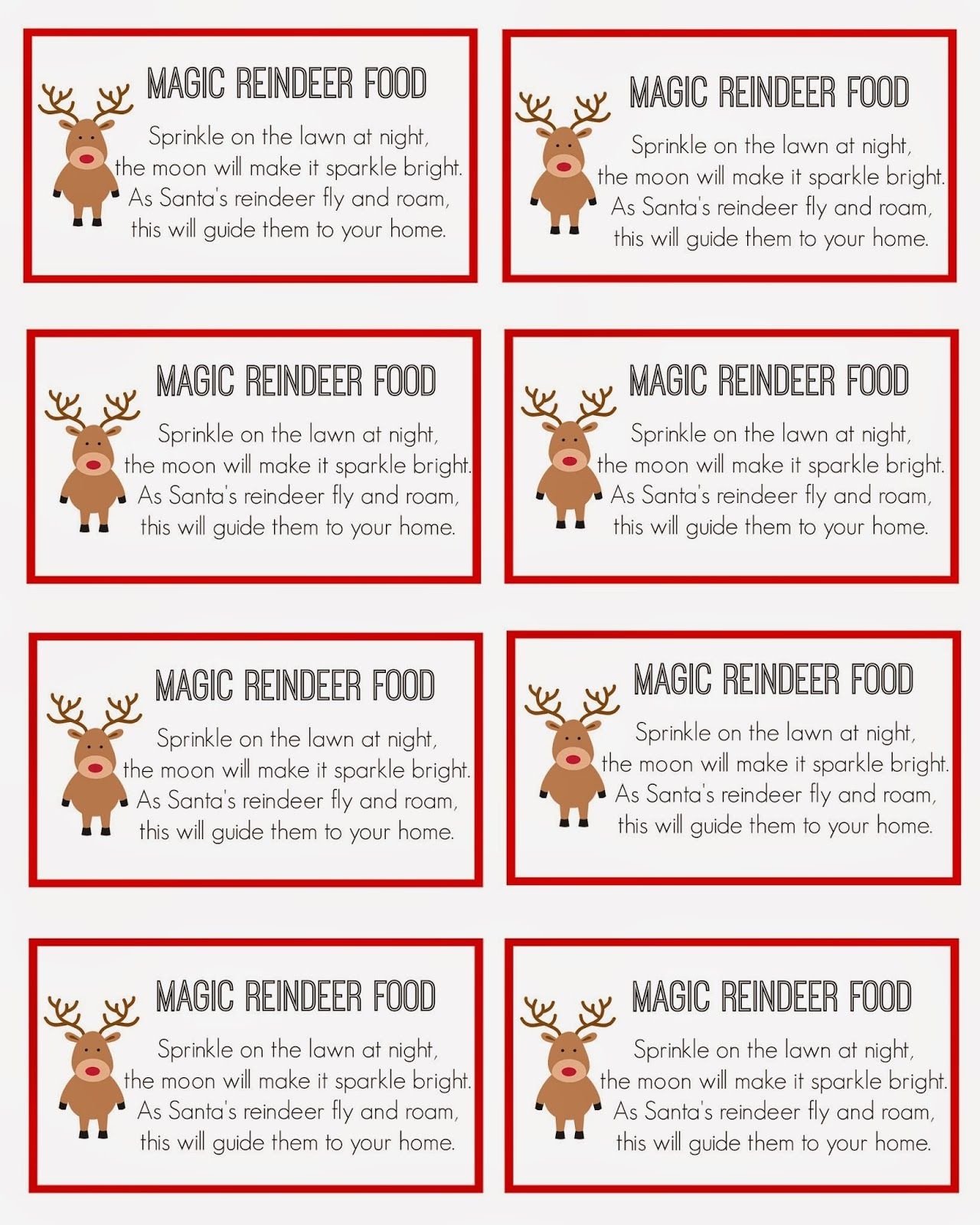 Free Printable Reindeer Dust Poem Free Printable