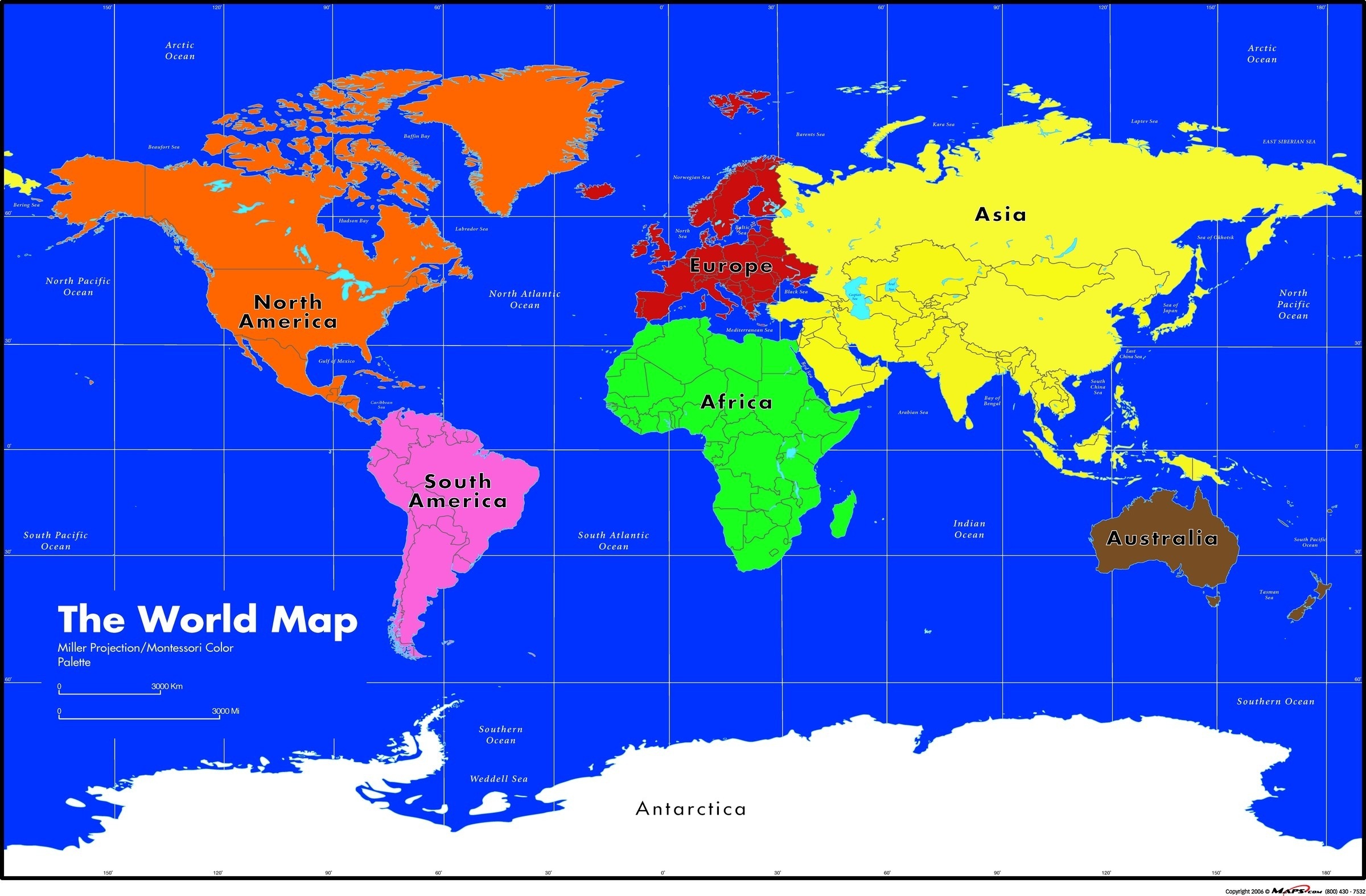 Maps Com Montessori World Wall Map Asia 1 - World Wide Maps - Montessori World Map Free Printable