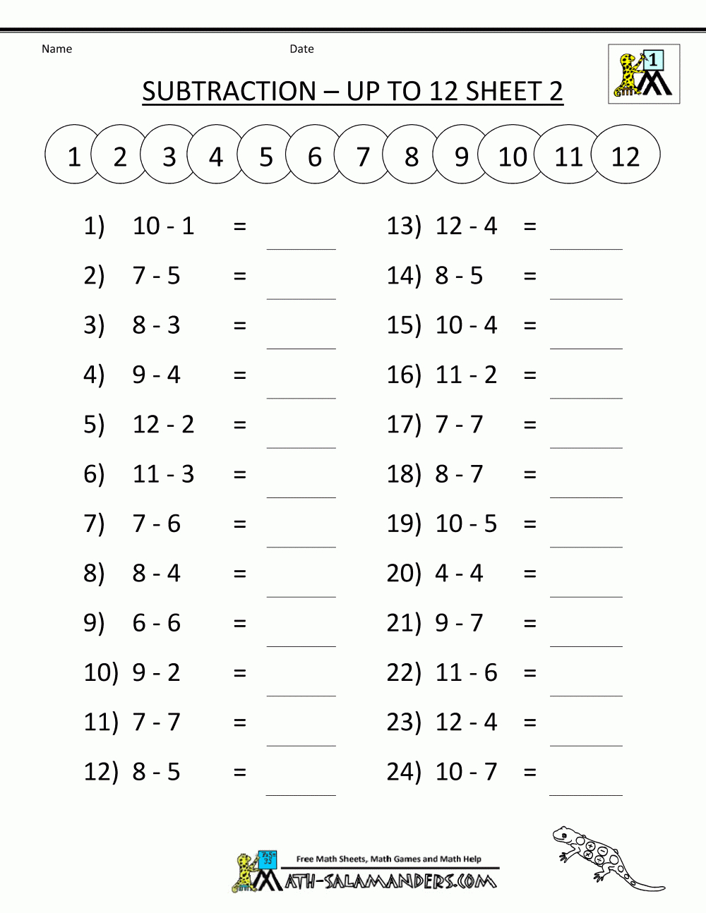 Math Subtraction Worksheets 1St Grade - Free Printable Worksheets For 1St Grade