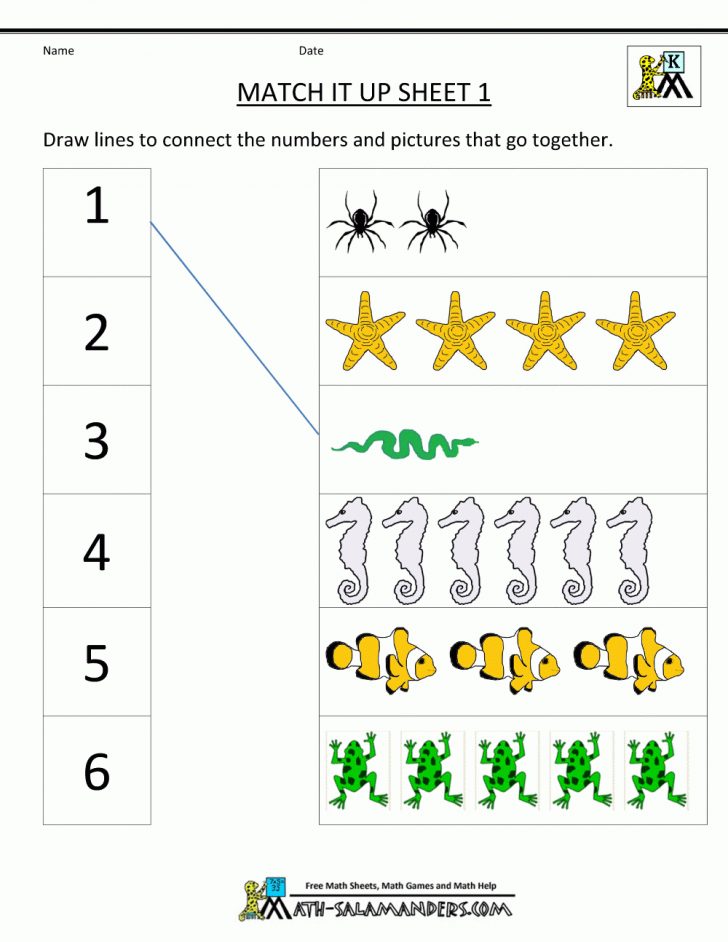 Math Free Printable Worksheets For Kindergarten