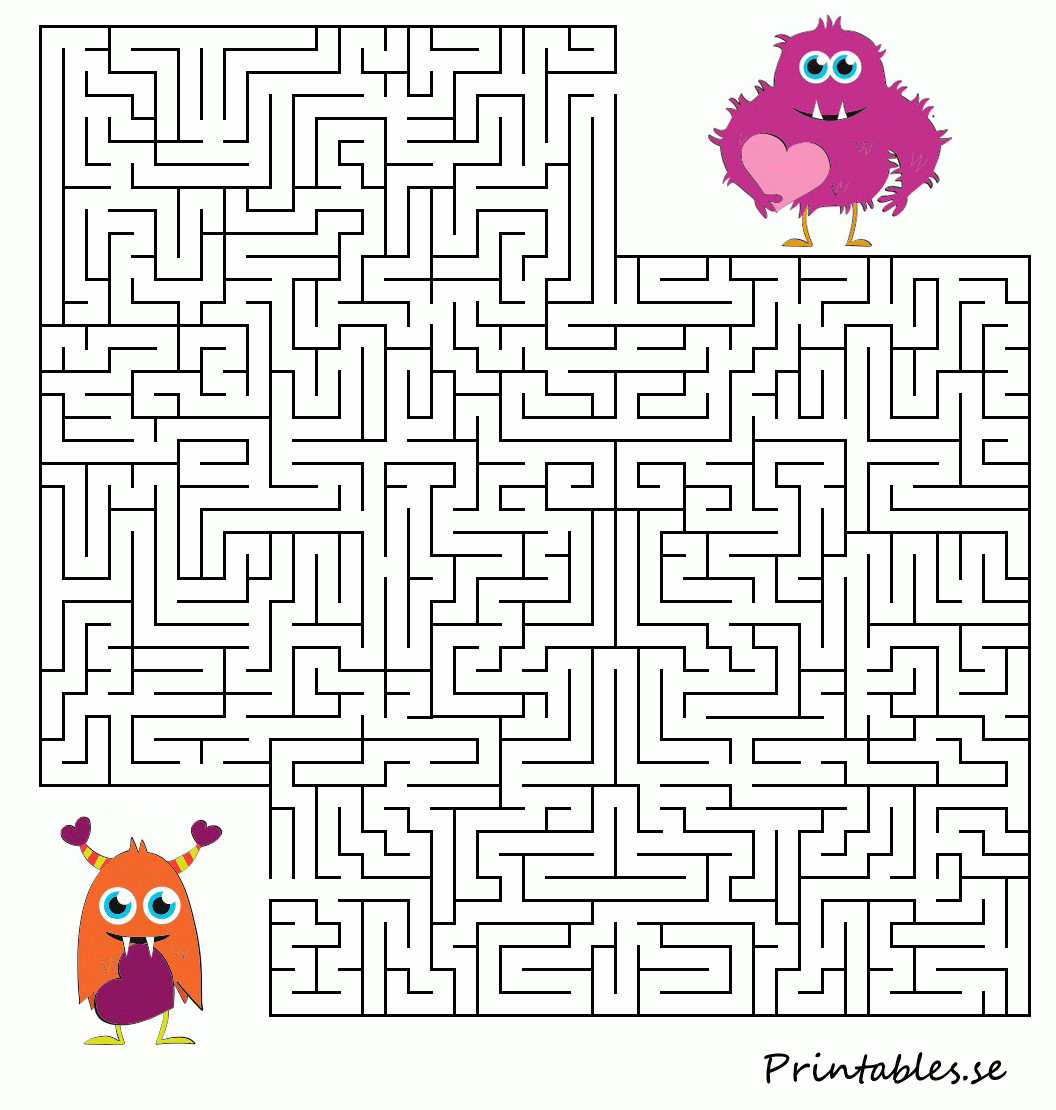 Maze: Help The Love Monster Find Its Friend (Free Printable) - Create Your Own Maze Free Printable