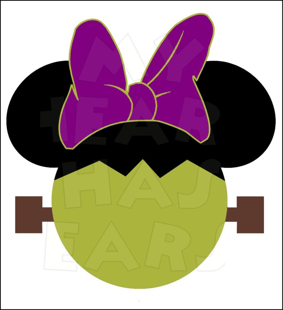 Minnie Mouse Frankenstein Instant Download Halloween Digital Clip - Free Printable Halloween Iron Ons