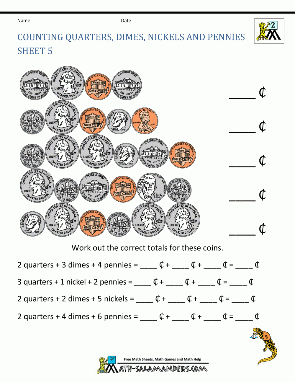 Money Worksheets For Kids 2Nd Grade - Free Printable Counting Money Worksheets For 2Nd Grade