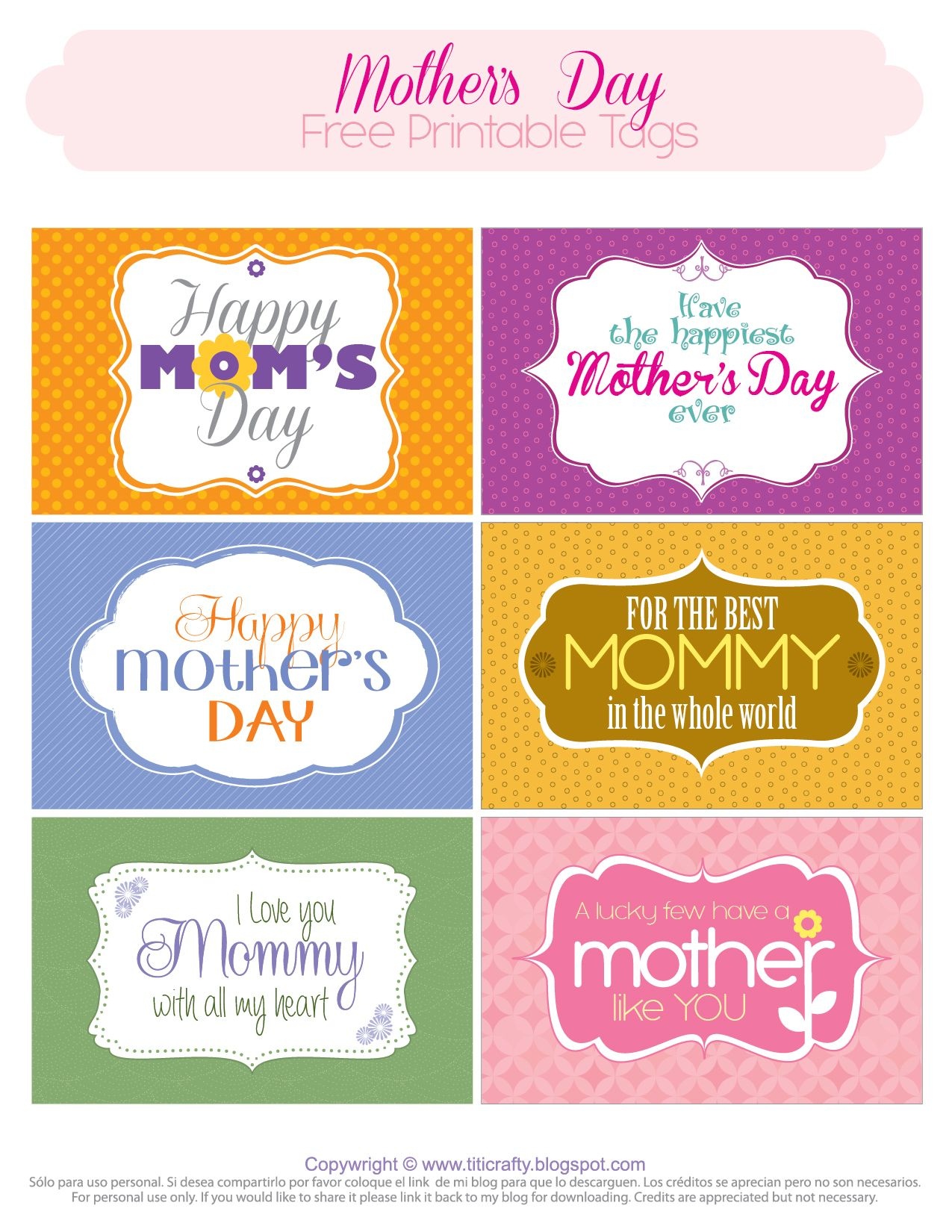 Mother&amp;#039;s Day Free Printable Tags | *{Tcn} Freebies | Mothers Day - Free Printable Mothers Day Cards No Download