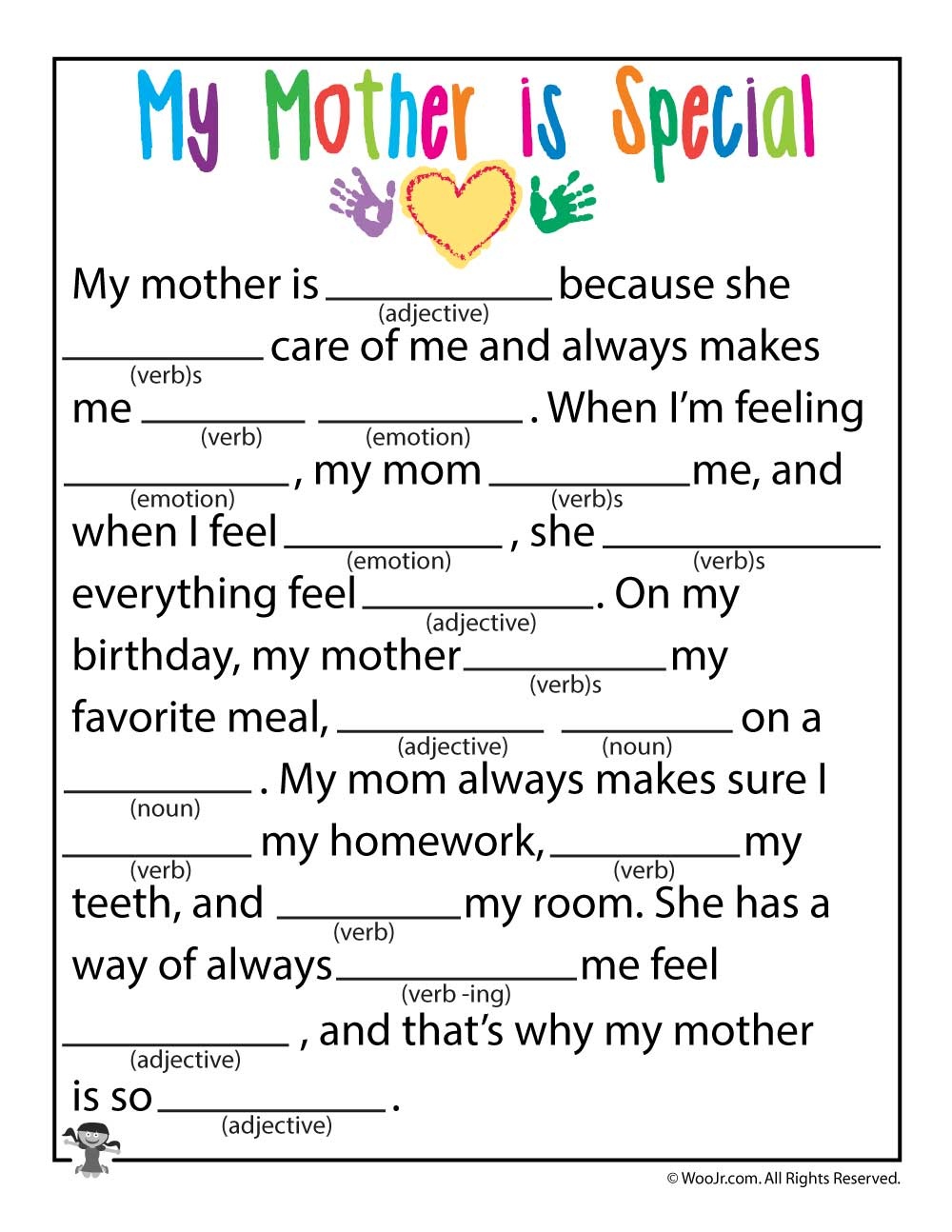 Mother&amp;#039;s Day Mad Libs | Woo! Jr. Kids Activities - Printable Free Mad Libs Sheets