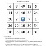 Multiplication Bingo Cards For Facts 1 To 9 (Cards 001 To 010) (A)   Free Printable Multiplication Bingo