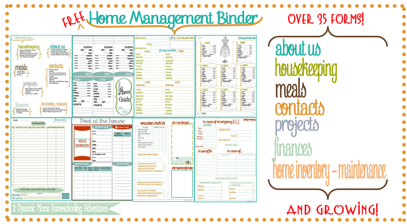 New Bee Homeschooler - Home Management Binder - Free Home Organization Binder Printables