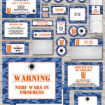 New Blue Camo Nerf Printables | Paint Ball / Color Fight / Nerf   Free Printable Nerf