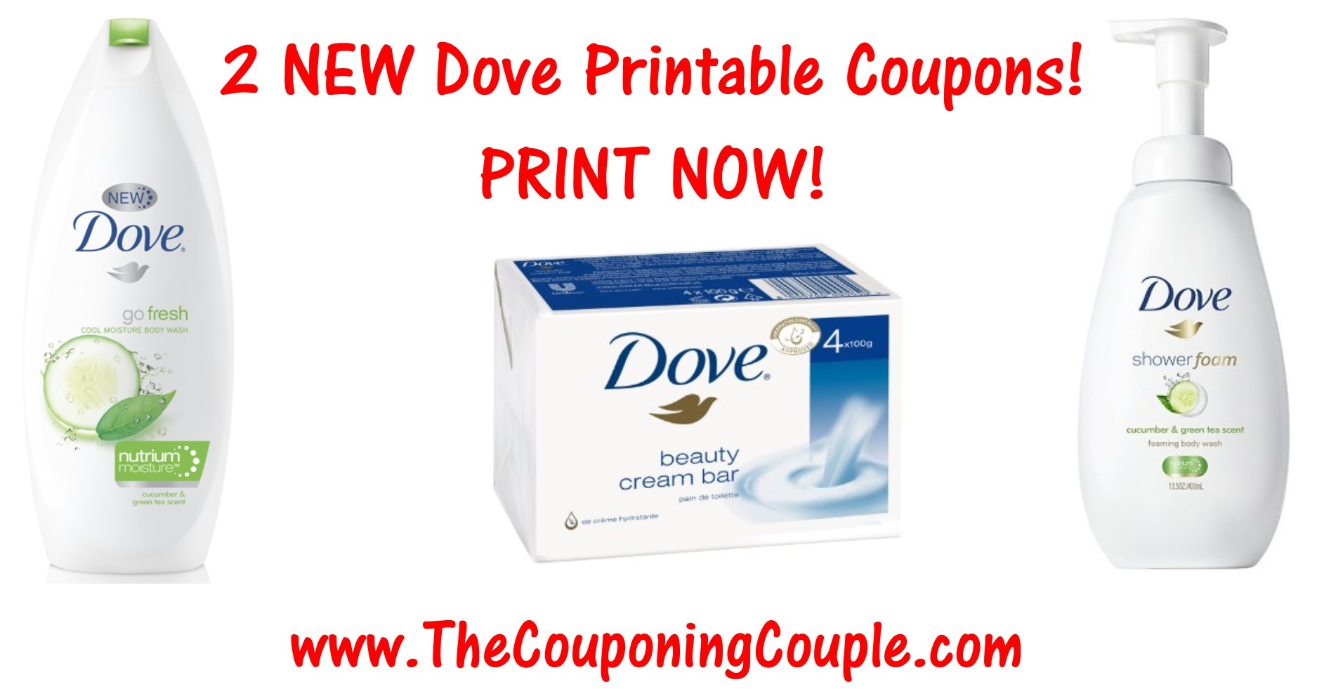 New Dove Printable Coupons ~ Body Wash, Shower Foam &amp; Beauty Bars - Free Dove Soap Coupons Printable