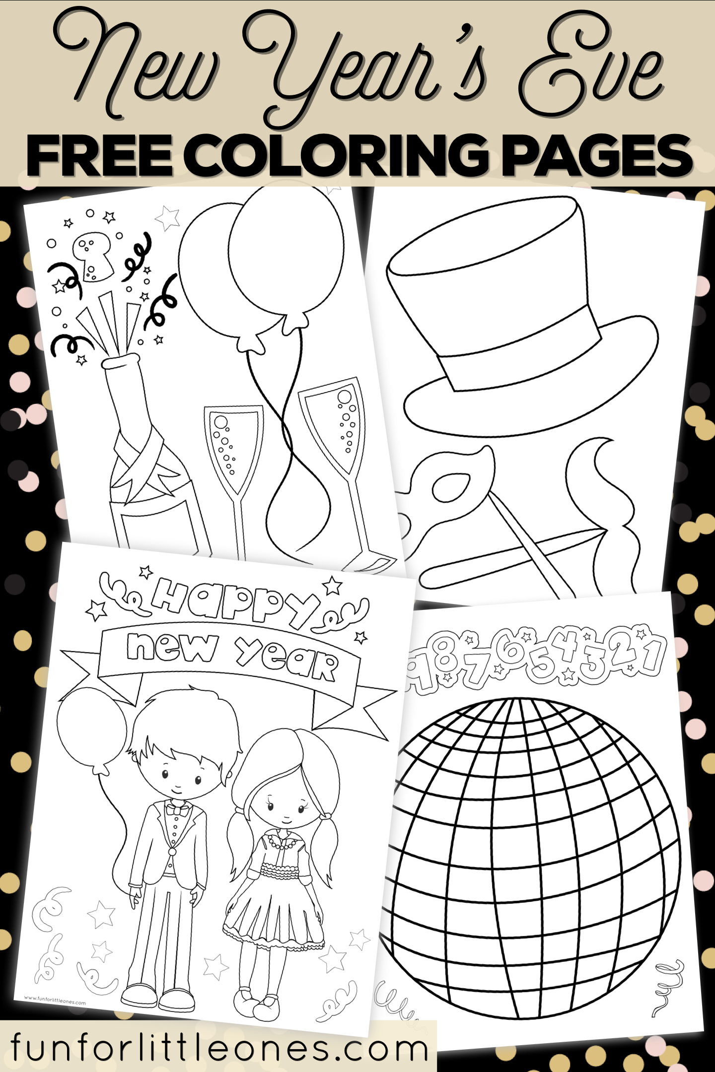 New Year&amp;#039;s Eve Coloring Pages For Kids (Free Printable) - New Year Coloring Pages Free Printables