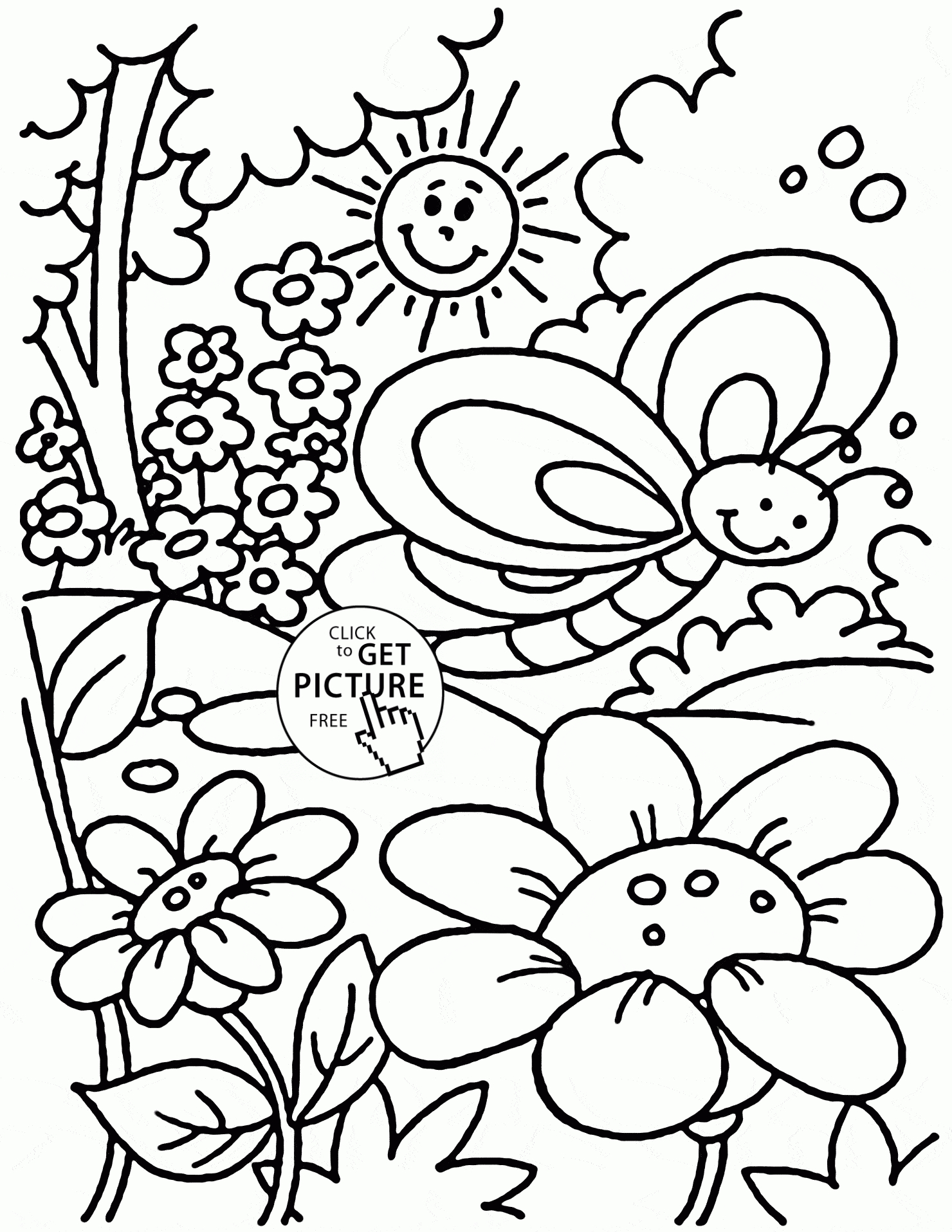 Nice Spring Coloring Page For Kids, Seasons Coloring Pages - Free Printable Spring Coloring Pages For Kindergarten