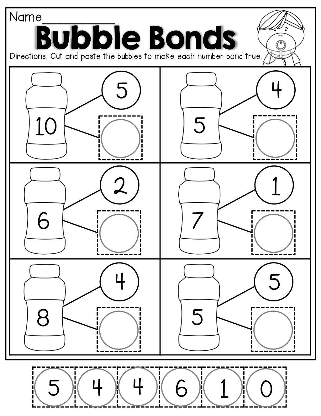 Printable Number Bond Template Printable Word Searches