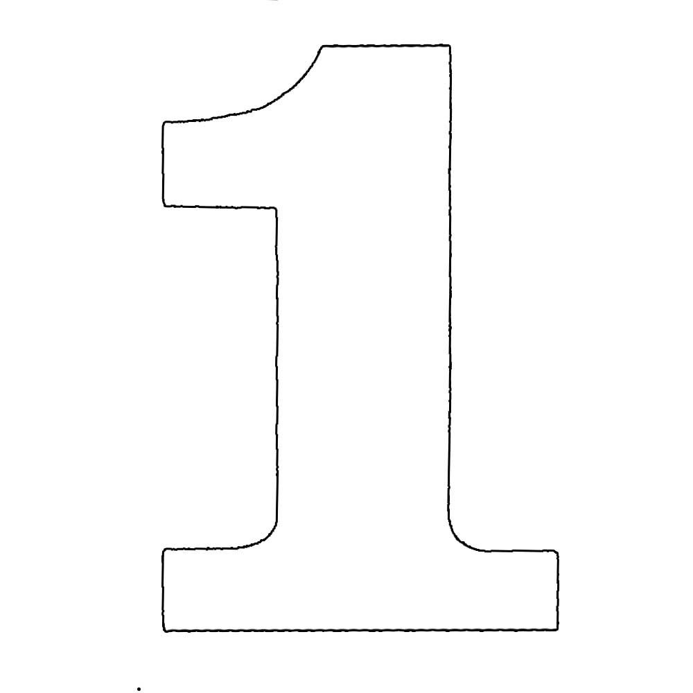 Number One Stencil To Cut Out | Numbers - Plasma Image 1 | Grace - Free Printable Bubble Numbers