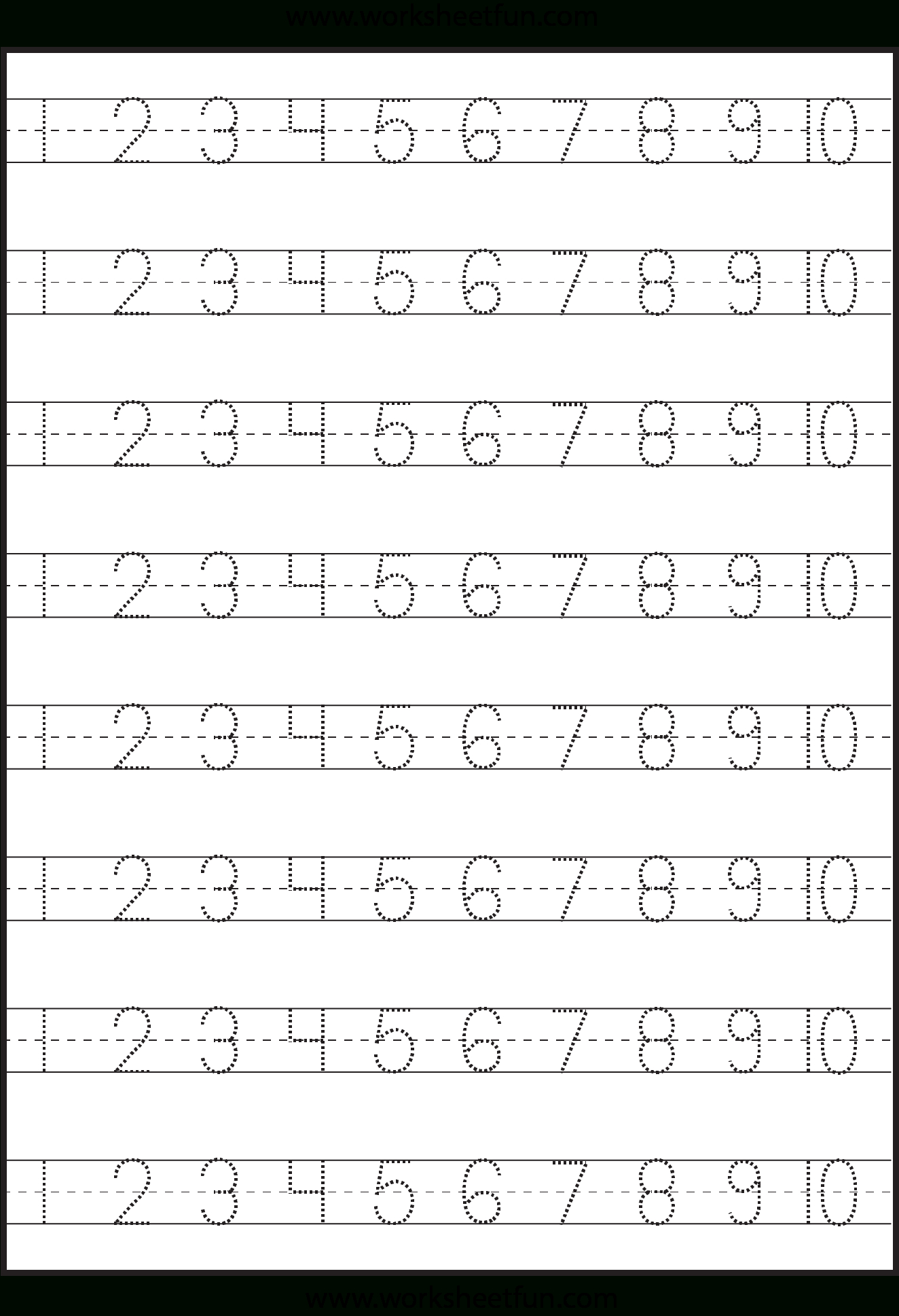 Number Tracing – 1-10 – Worksheet / Free Printable Worksheets - Free Printable Numbers 1 50