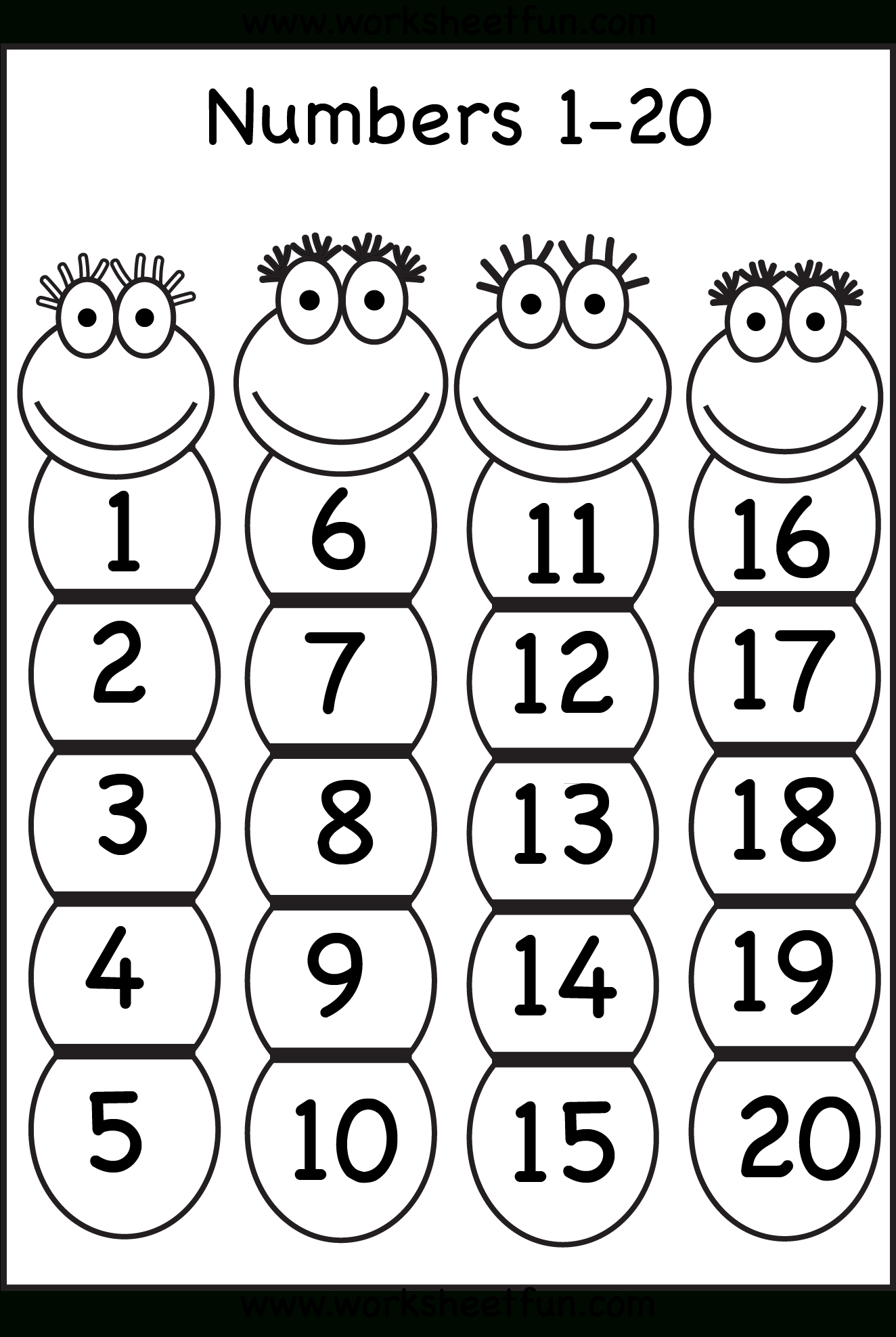 Printable Number Chart 1 20 Printable World Holiday