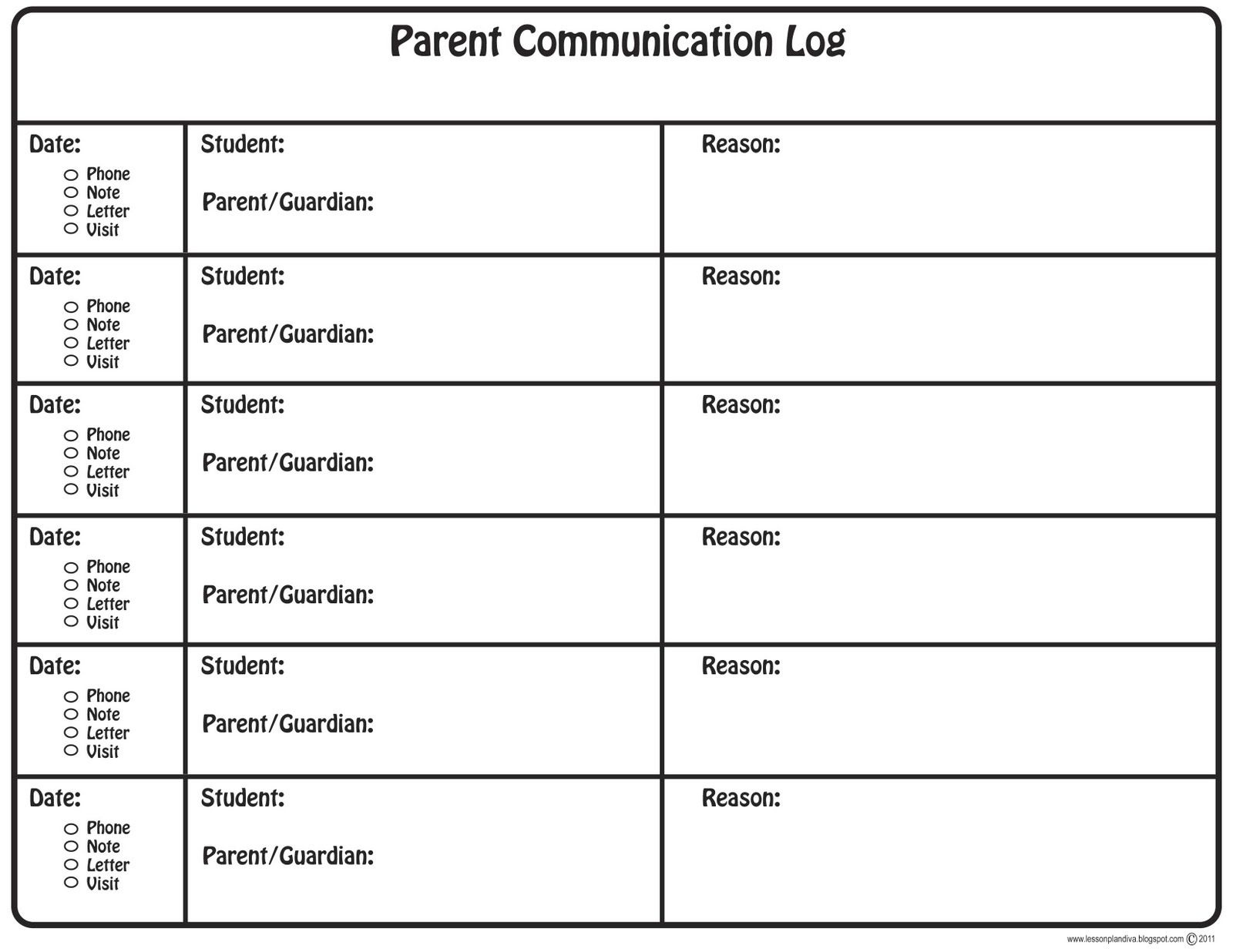 Parent Contact Log | Trafficfunnlr - Free Printable Parent Communication Log For Teachers