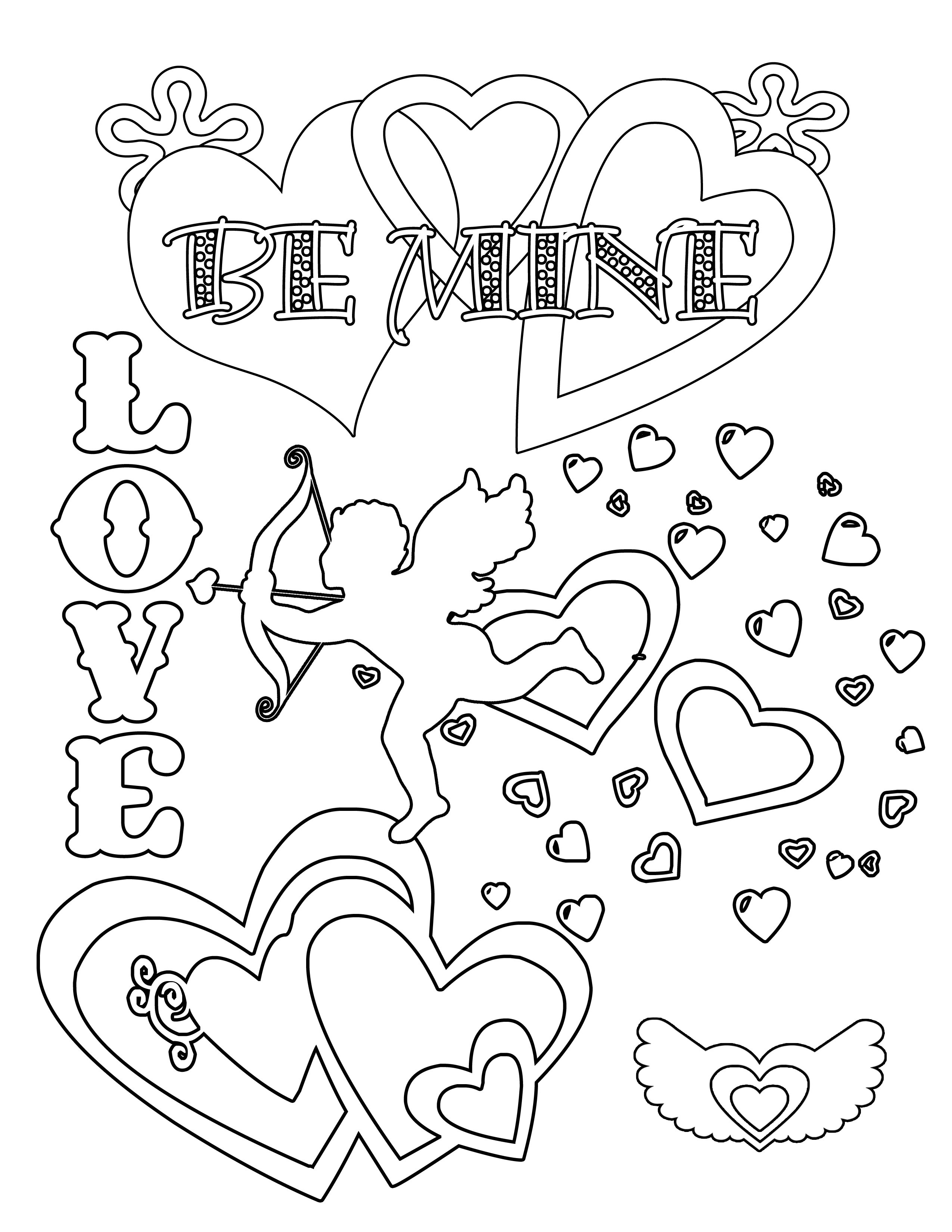 Party Simplicity Free Valentines Day Coloring Pages And Printables - Free Valentine Printables Coloring