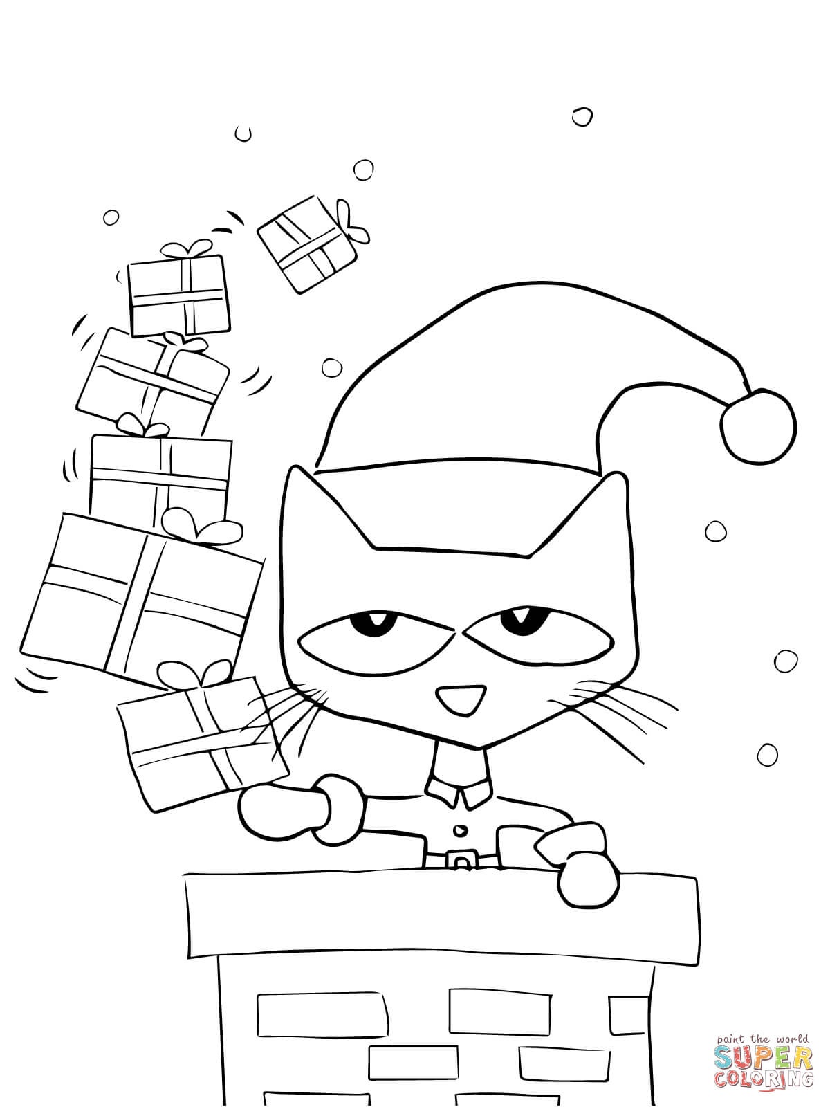 Pete The Cat Saves Christmas Coloring Page | Free Printable Coloring - Free Christmas Coloring Printables