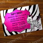 Photo : Zebra Baby Shower Invitations Templates Image   Free Printable Pink Zebra Baby Shower Invitations