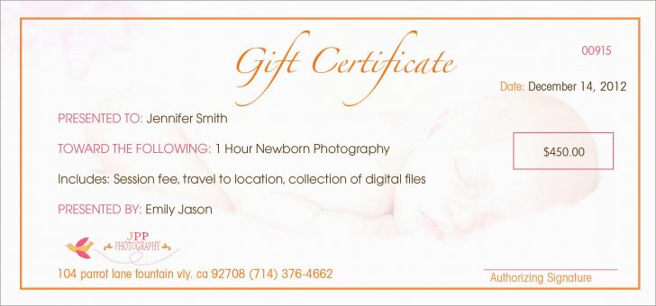 Free Printable Photography Gift Certificate Template
