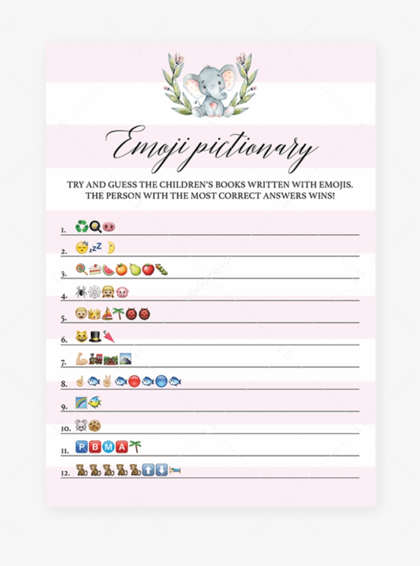 Pink Baby Shower Emoji Pictionary Printablelittlesizzle - Emoji - Emoji Baby Shower Game Free Printable