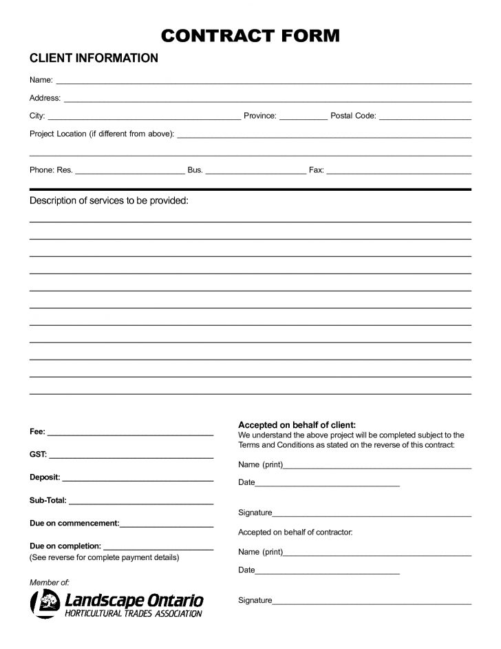 Free Printable Snow Removal Contract