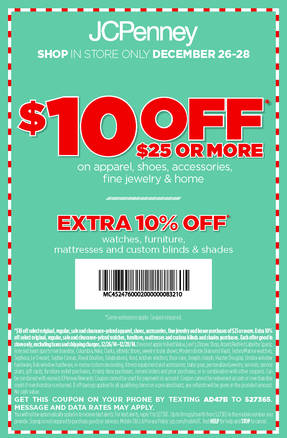 Pinned December 26Th: $10 Off $25 At #jcpenney #coupon Via The - Free Printable Coupons 2018