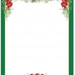 Poinsettia Valance Letterhead | Holiday Papers | Christmas Border   Free Printable Christmas Stationary