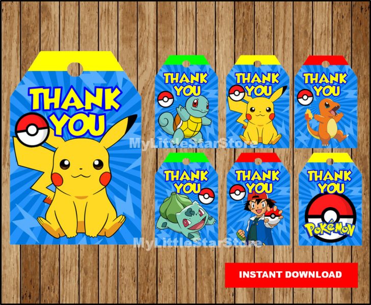 Free Printable Pokemon Thank You Tags