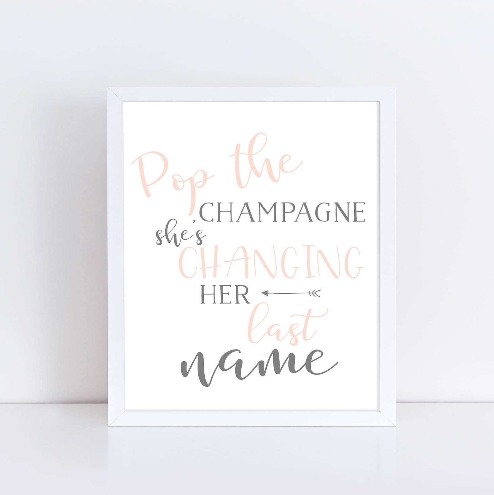 Pop The Champagne She&amp;#039;s Changing Her Last Name Printable Poster Sign - Pop The Bubbly She&amp;amp;#039;s Getting A Hubby Free Printable