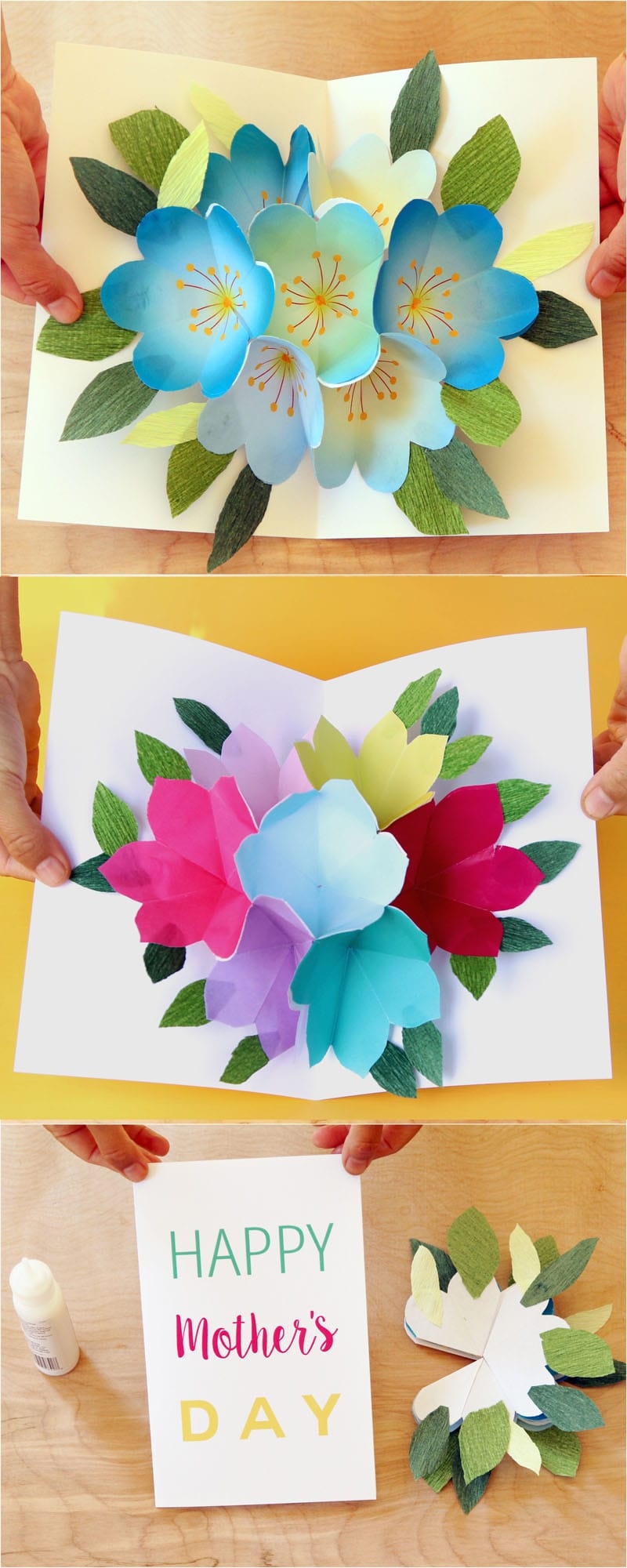 Pop Up Flowers Diy Printable Mother&amp;#039;s Day Card - A Piece Of Rainbow - Free Printable Pop Up Card Templates