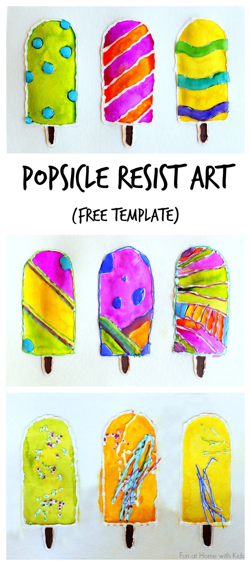 Popsicle Resist Art With Free Popsicle Template | New Teachers - Free Printable Popsicle Template