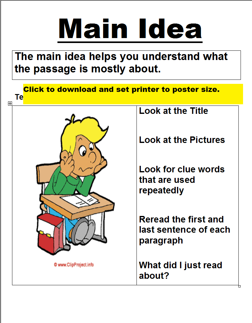 Posters (Printable) - Free Printable Worksheets- Tons Of Free - Free Printable Main Idea Worksheets