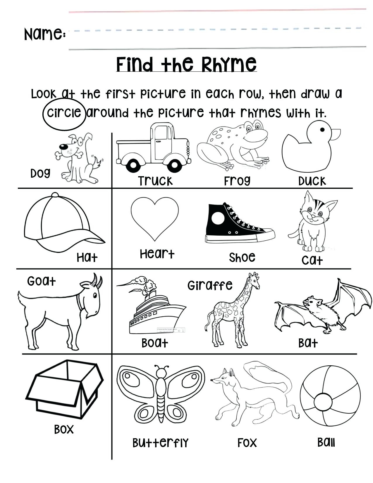 Free Printable Rhyming Activities For Kindergarten | Free ...