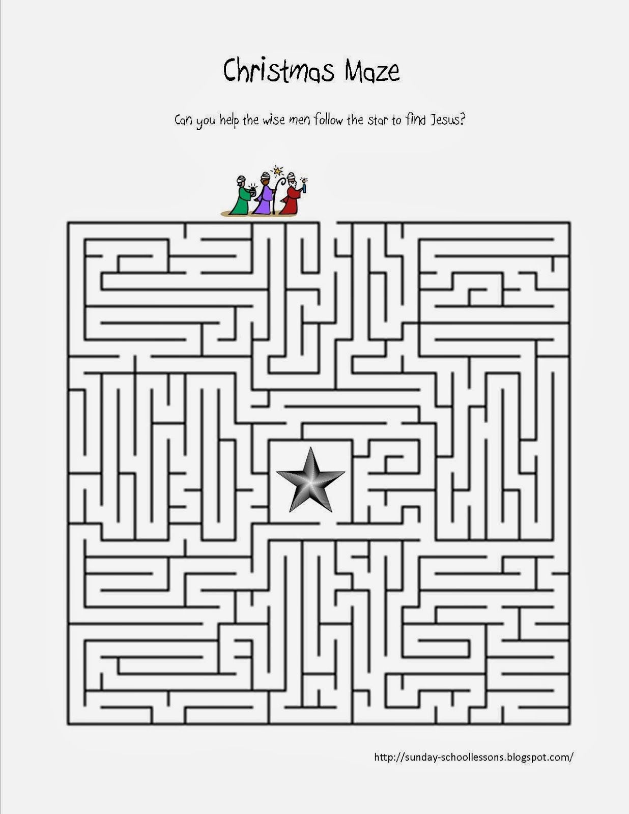 Print This Free Christmas Maze About Following The Star To Find Free 