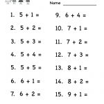 Printable Adding Worksheets | Kindergarten Addition Worksheet   Free   Free Printable Kindergarten Addition And Subtraction Worksheets