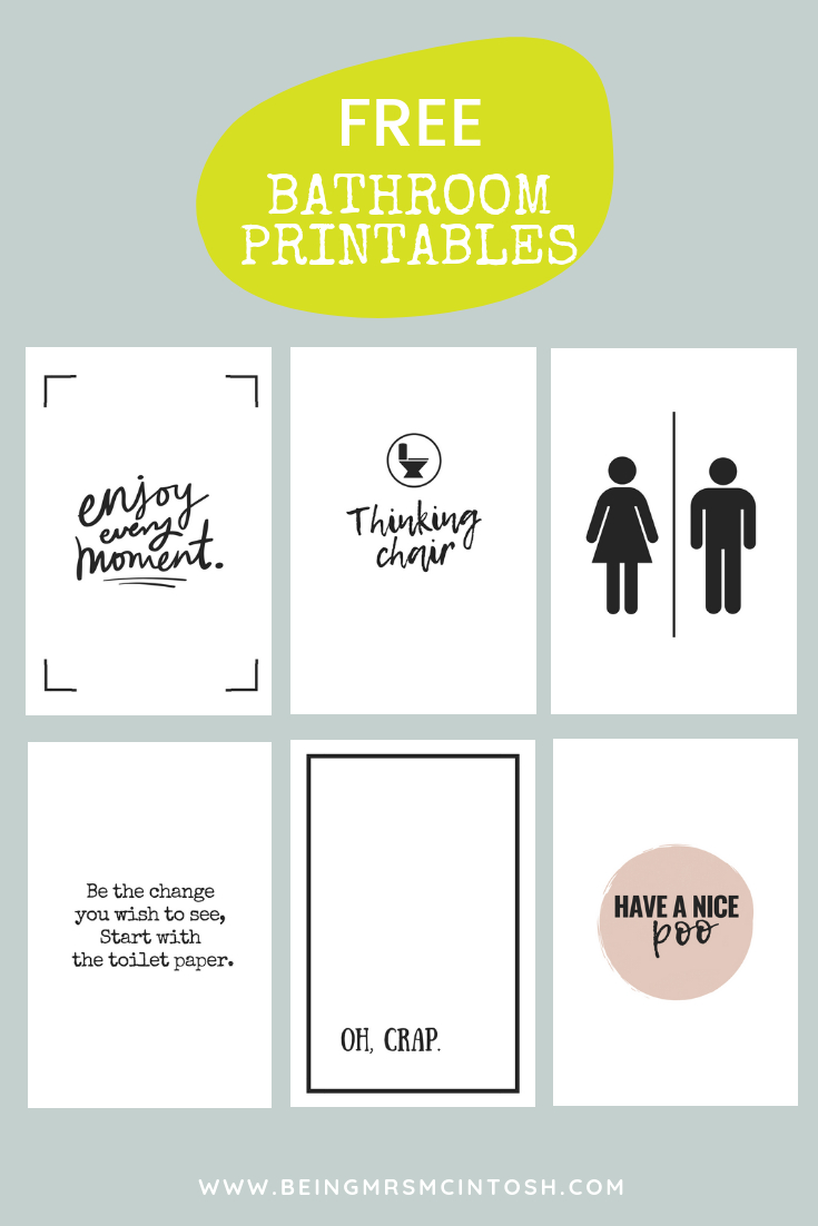 Printable Bathroom Signs | Being Mrs Mcintosh - Free Printable Funny Bathroom Signs