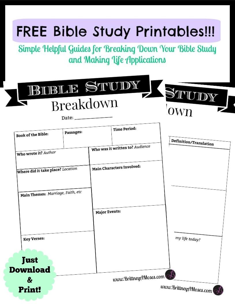 Printable Bible Study Guide | Brittney Moses - Free Printable Bible Lessons For Women