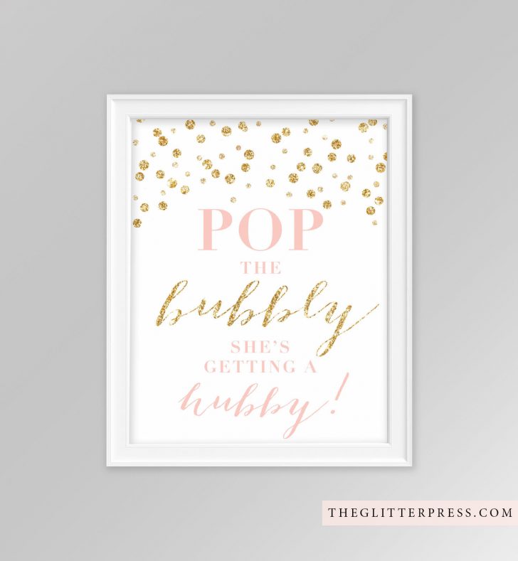 Pop The Bubbly She's Getting A Hubby Free Printable