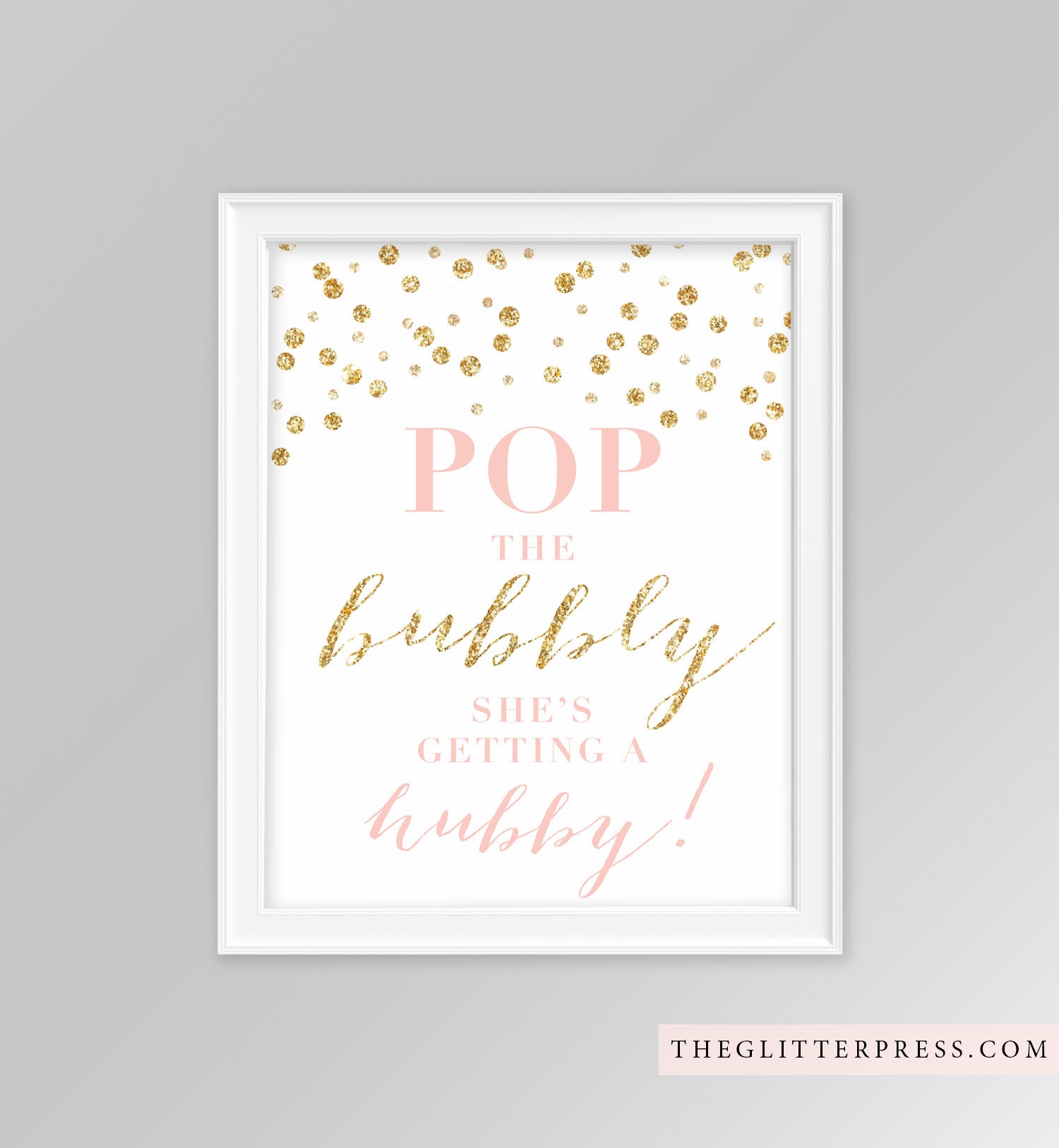 Printable Bridal Shower Sign Pop The Bubbly She&amp;#039;s Getting | Etsy - Pop The Bubbly She&amp;amp;#039;s Getting A Hubby Free Printable