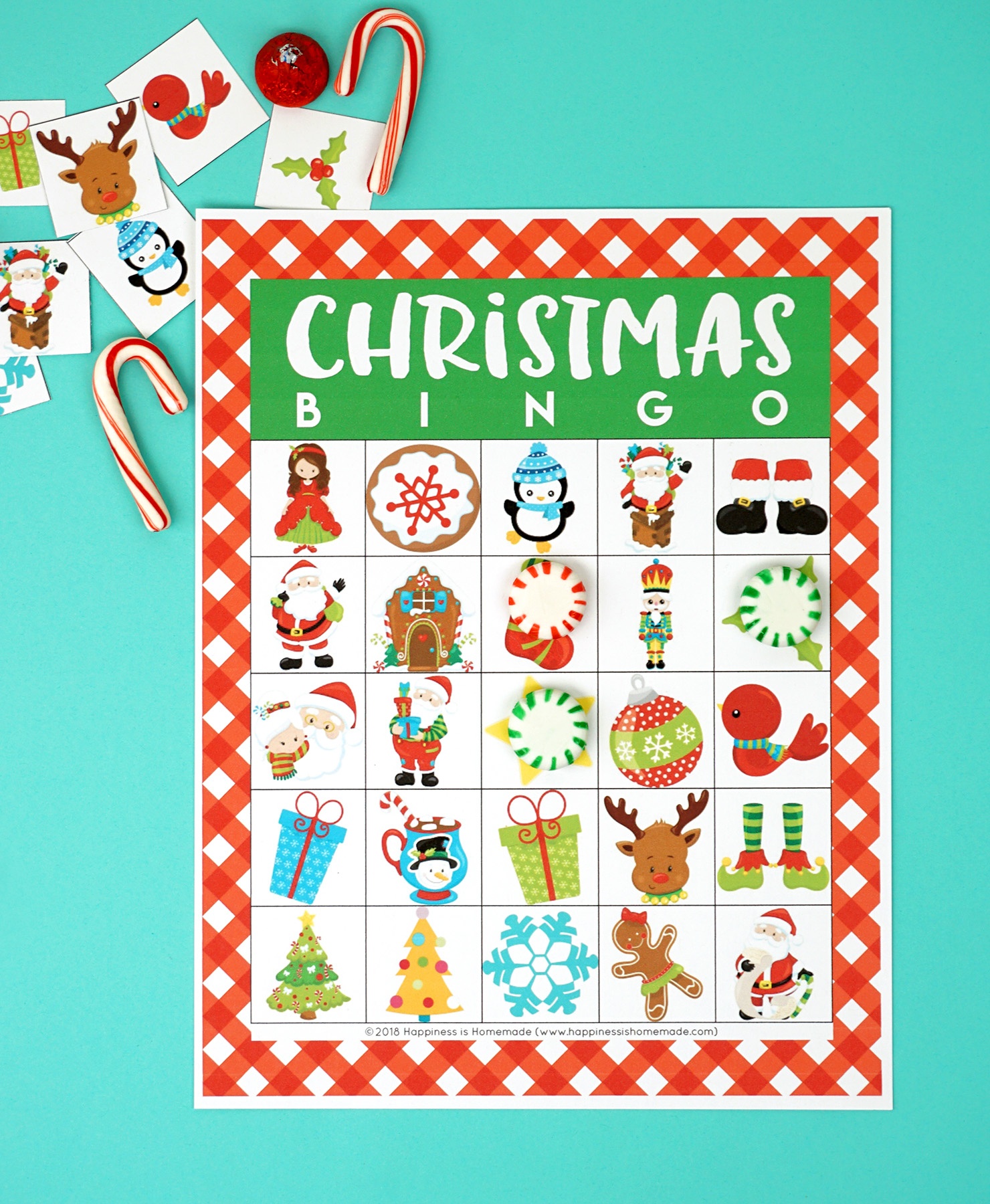 Printable Christmas Bingo Game - Happiness Is Homemade - 20 Free Printable Christmas Bingo Cards