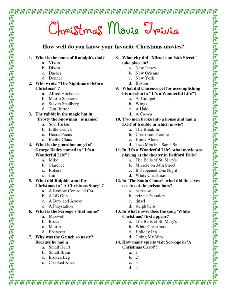 Free Printable Christmas Song Quiz