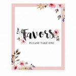 Printable Favors Sign With Blush Pink Flowerslittlesizzle   Baby   Free Printable Diaper Raffle Sign