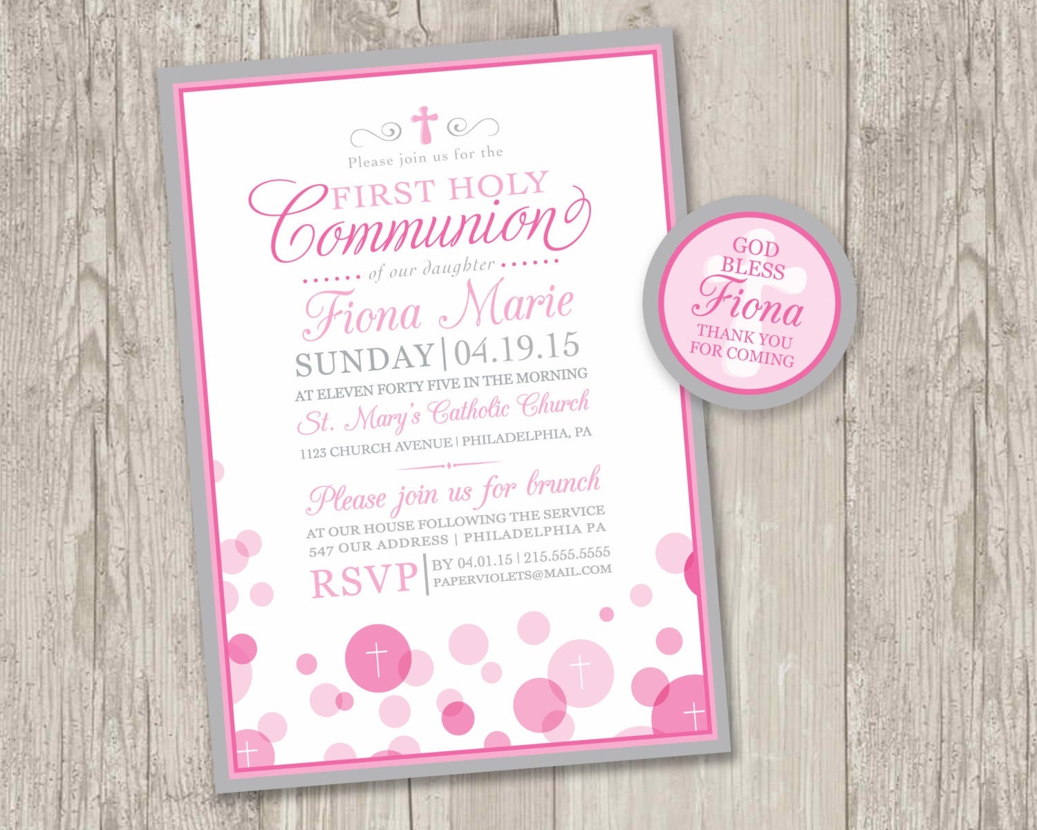 Printable First Holy Communion Invitations Free Matching Etsy 