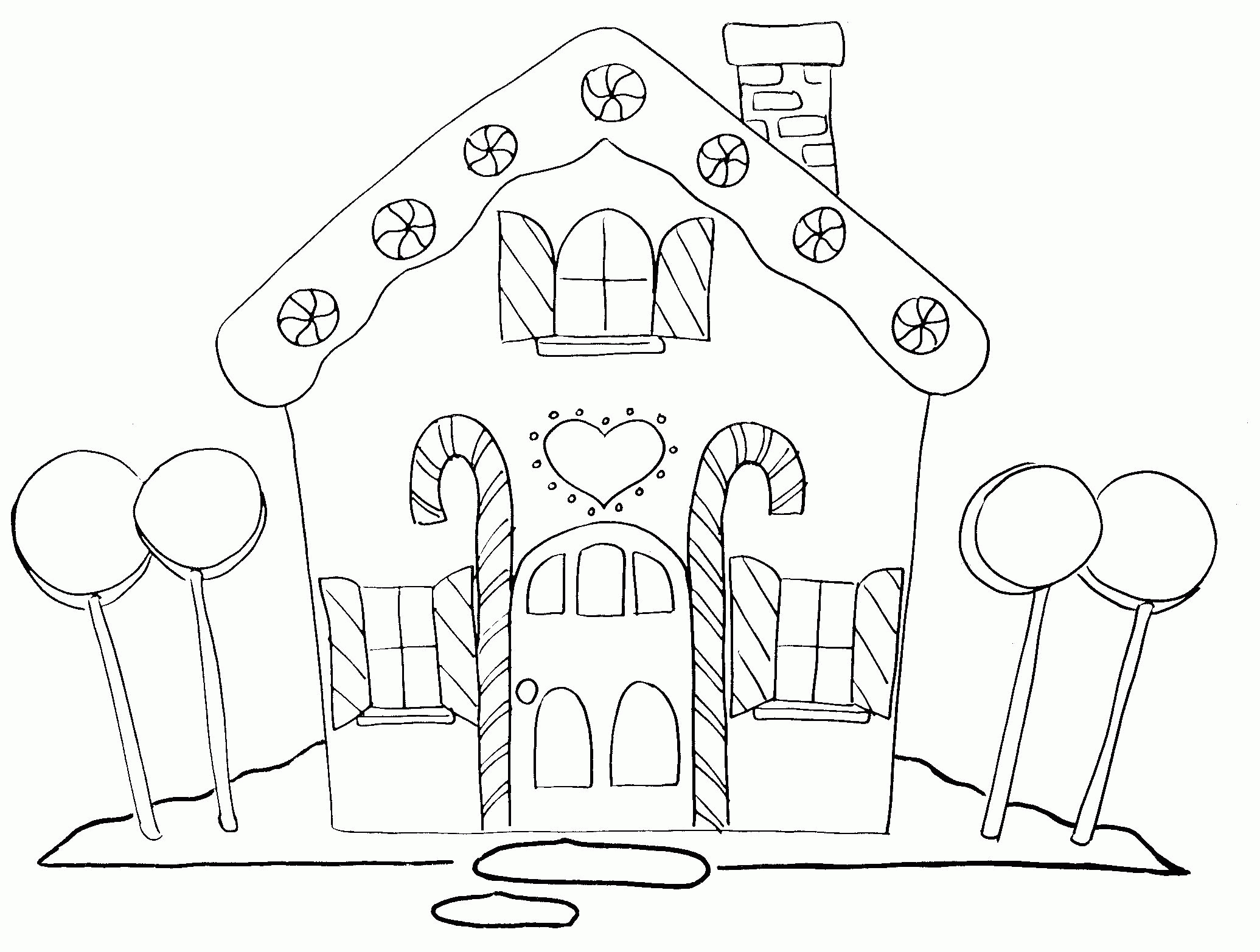 Printable Gingerbread House Coloring Pages - Coloring Home - Free Gingerbread House Printables