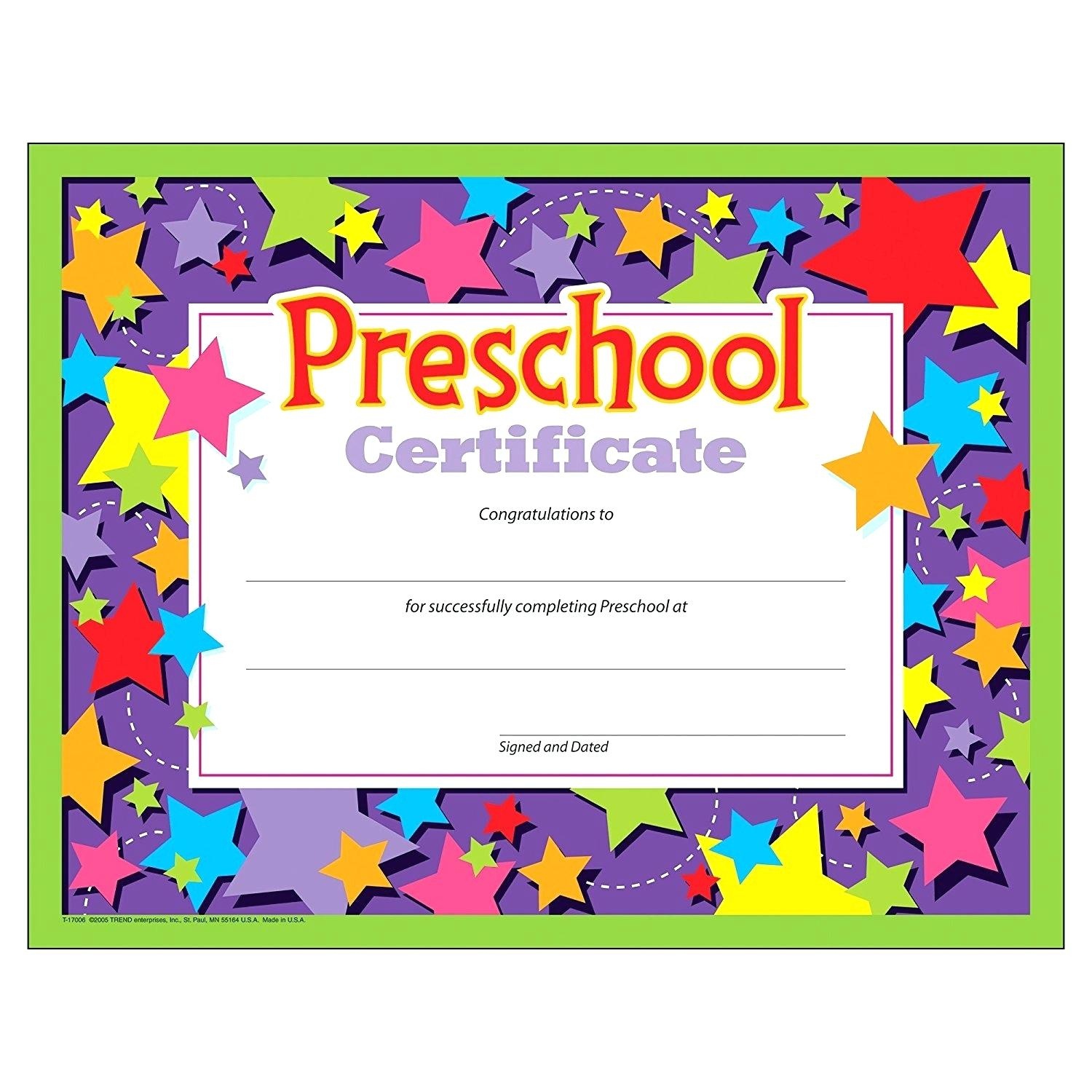 Free Printable Graduation Certificates For Preschool