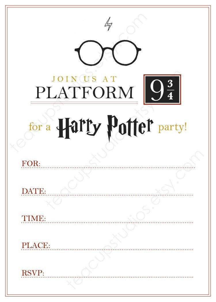 Printable Harry Potter Invitation - Pdf | My Inner Nerd | Harry - Harry Potter Printables Pdf Free