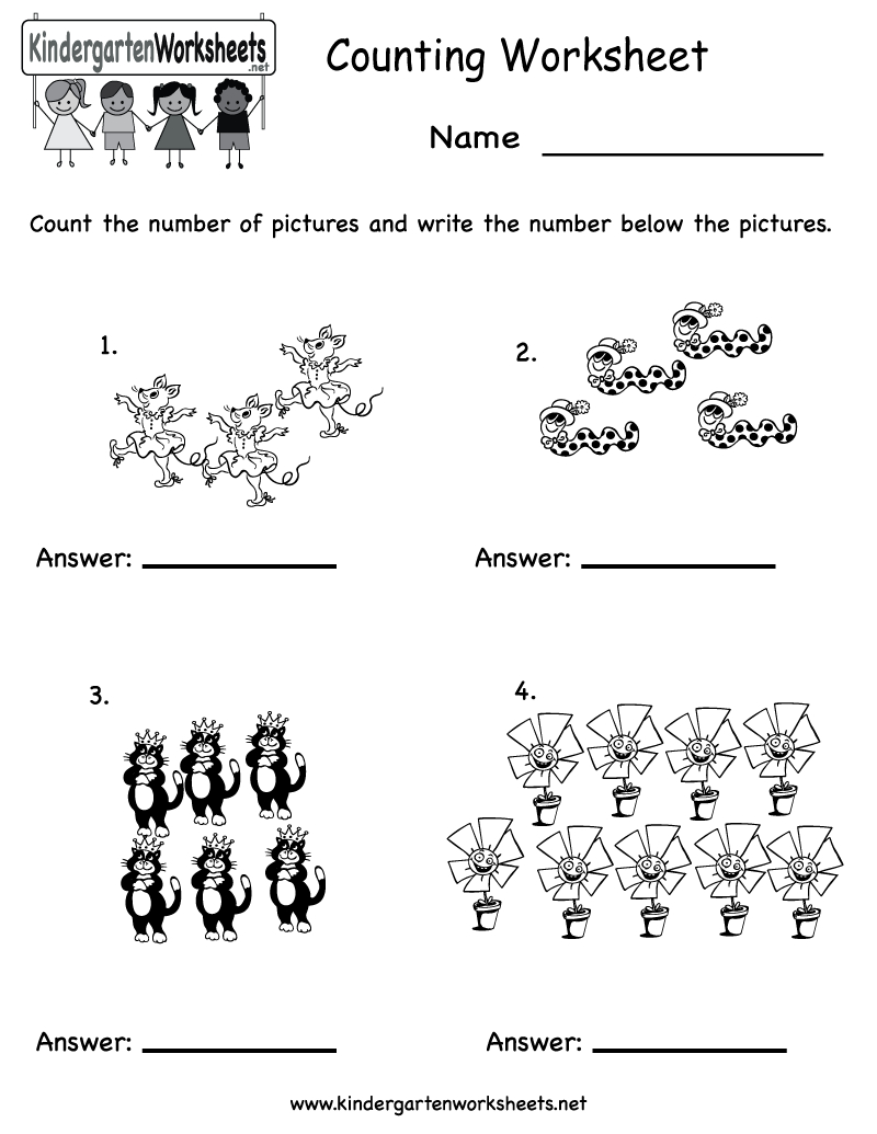 Printable Kindergarten Worksheets | Counting Worksheet - Free - Free Printable Worksheets For Lkg Students