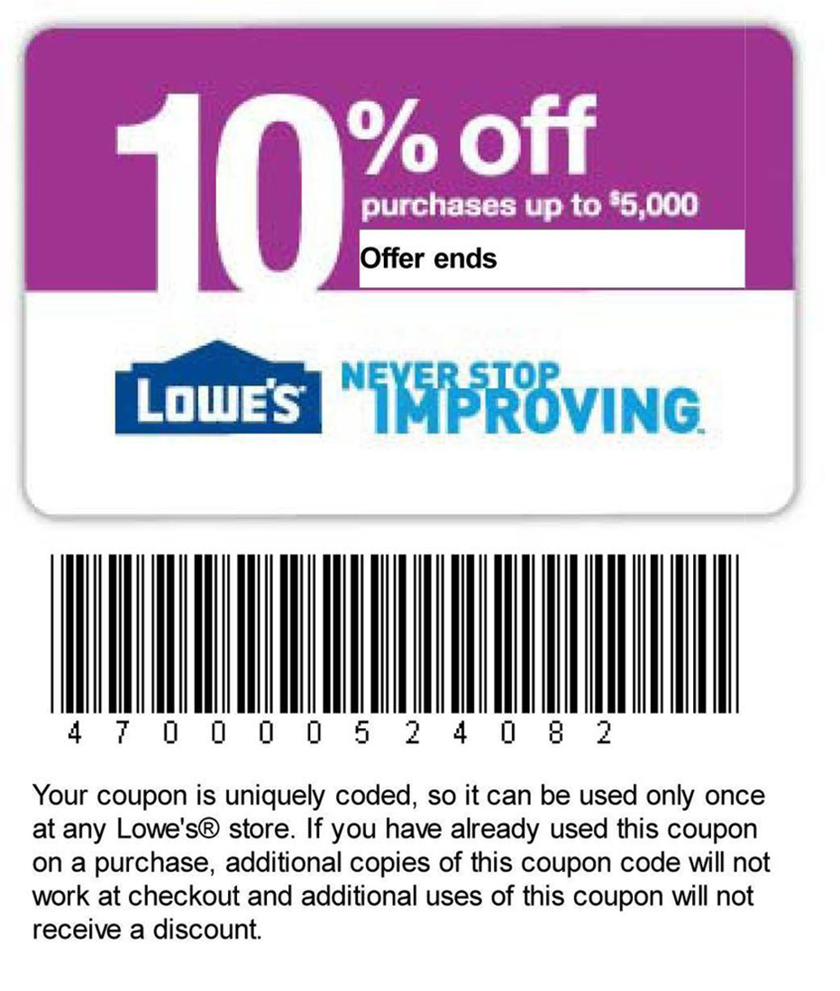 Printable Lowes Coupon 20% Off &amp;amp;10 Off Codes December 2016 - Free Printable Coupons 2018