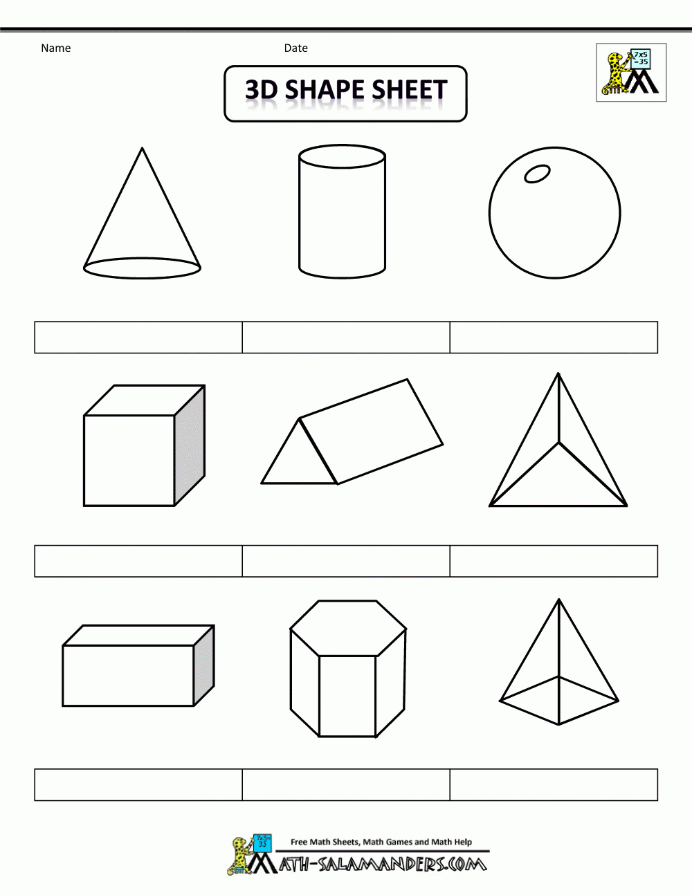 Printable 3D Shapes To Cut Out